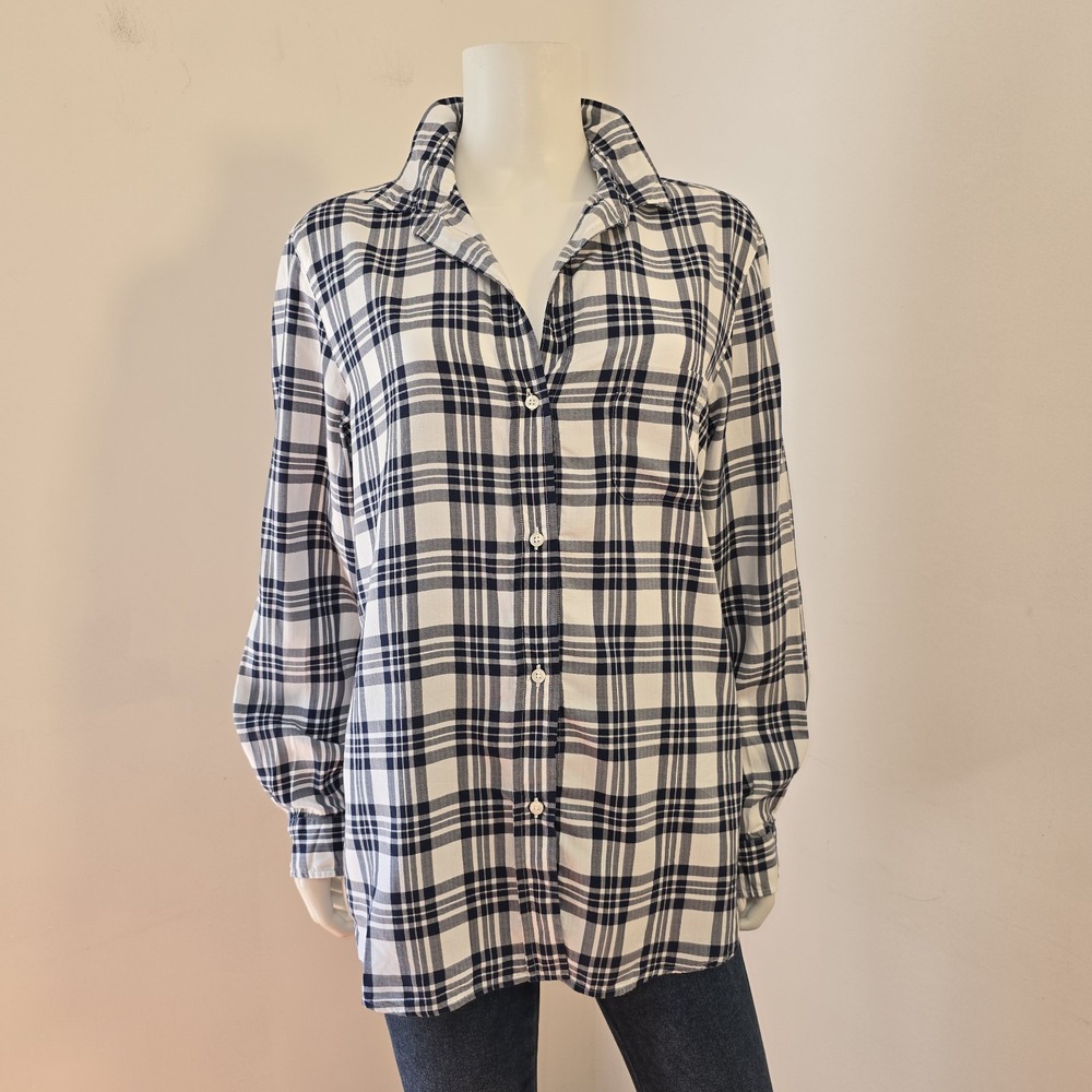 Grayson The Hero Shirt Size 4 L Blue Plaid Button Down Long Slv Frank & Eileen